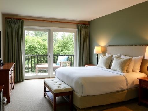 Spacious Garden Suite with a king bed and a private patio.